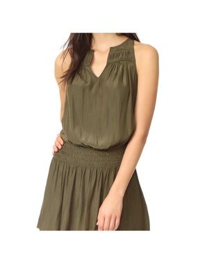 Ramy Brook Olive Green Sleeveless V-Neck Dress